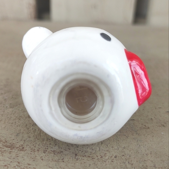 Vintage 90s Earthenware Mr Snowman Pepper Shaker Hand Painted Replacement Shaker - Picture 4 of 10